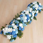 arche décorative mariage fleurs artificielles bleu blanc vert extérieur décoration maison