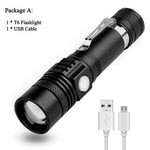 linterna led recargable alta potencia zoomable resistente al agua con modo variador camping trekking