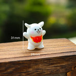 ornements animaux mignons figurines verre cartoon coeurs lunettes rubans maison jardin chambre decoration diys