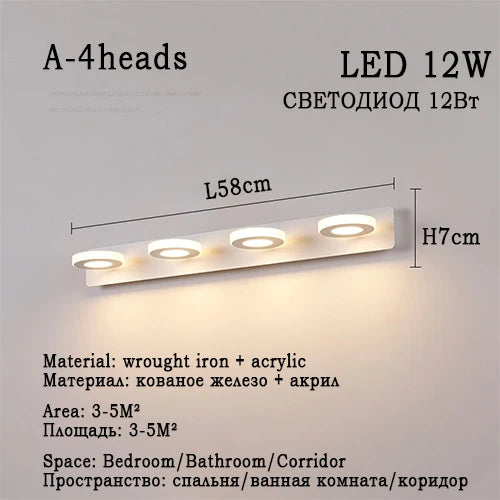 applique murale led moderne blanc fixée mur éclairage quotidien chambre étude sources lumineuses