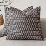 housse coussin décorative imprimé floral beige moderne canapé salon maison intérieur