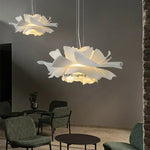 Suspension lumineuse moderne verre blanc floral organique LED 4500k 6000k 3000k