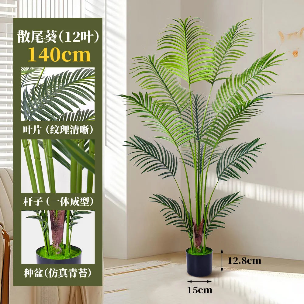 plantes artificielles feuilles palmier vertes modernes décoration extérieure pot grande taille