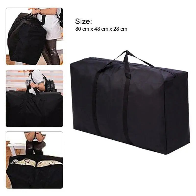 sac rangement noir tissu imperméable poignées amovibles anti poussière opacité robuste voyage utilitaire texturé