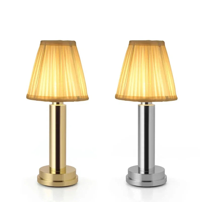 lampe table moderne dorée plissée led rechargeable nuit chambre coucher décoration nordiqueOpaque