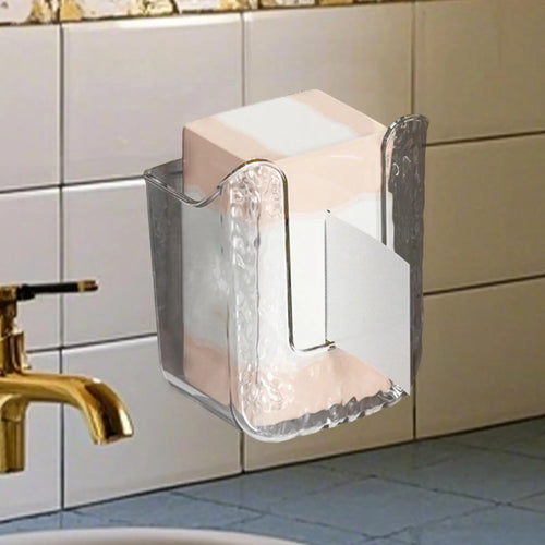 distributeur serviettes adhésif moderne transparent texture grattée salle bain organisation minimaliste