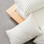 taies d'oreiller coton rayées 48x74cm blanc gris rose bleu minimaliste respectueux environnement maison lit