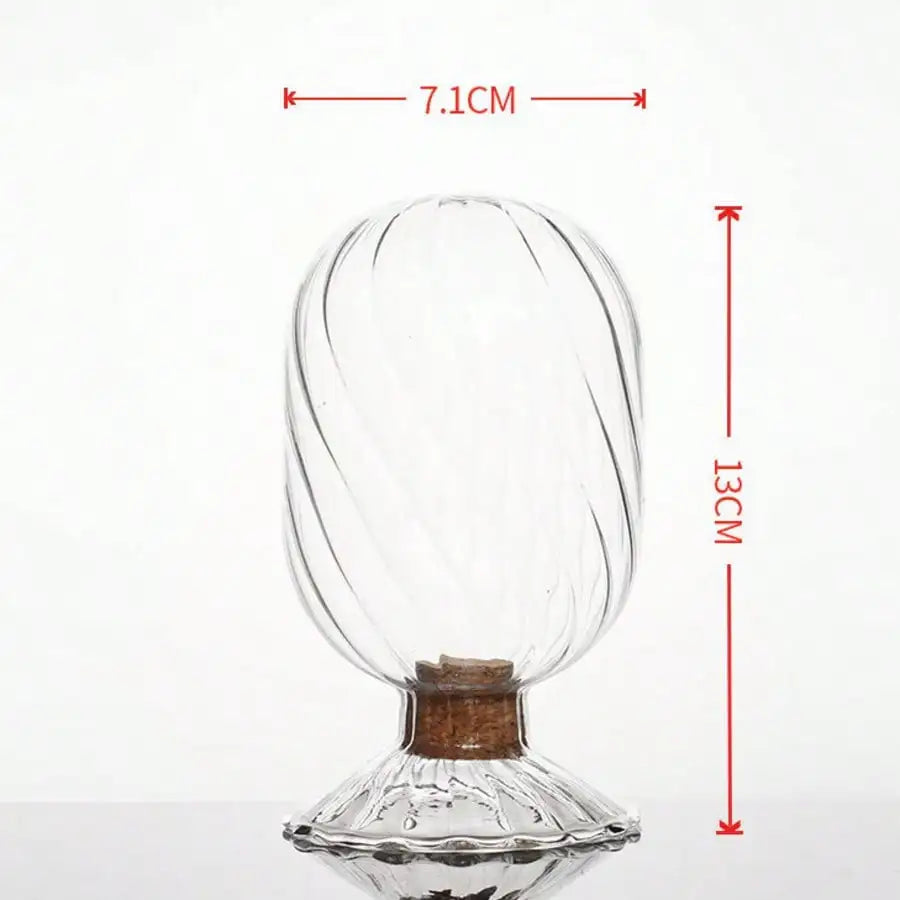 porte allumettes verre spiralé transparent décoration vintage salle bain cheminée texturé naturel bouchon liège