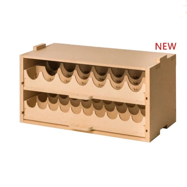 boîte rangement modélisme compartiments cartes peinture accessoires plateau central naturel pratique
