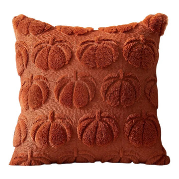 taie d'oreiller halloween citrouille fantôme velours pelucheux dessin animé coussin orange motif occasion festif