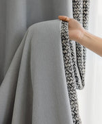 rideau moderne gris noir motif géométrique rayures opacité salon chambre fenêtre maison tissu polyester
