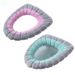 couvre siege toilette gris rose vert rayures horizontales doux confortable adhésif peluche coton
