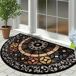 tapis d'entrée moderne papillon bienvenue bleu beige brun antidérapant résistant extérieur couloir véranda