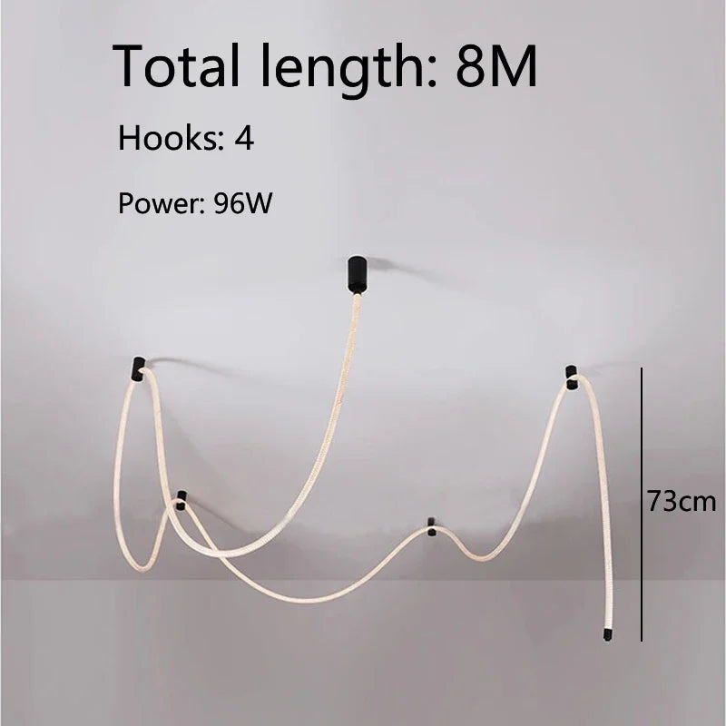 lampe néon moderne blanc lisse opaque clips câble led 4500k 3m 6500k