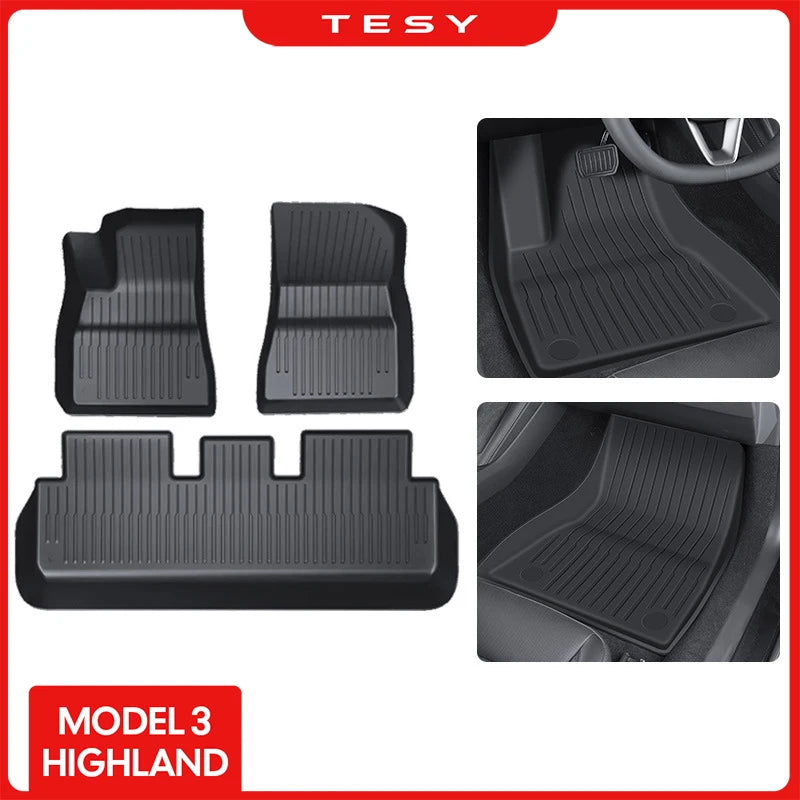 tapis sol voiture noir rayures horizontales moderne imperméable résistant intempéries tpe