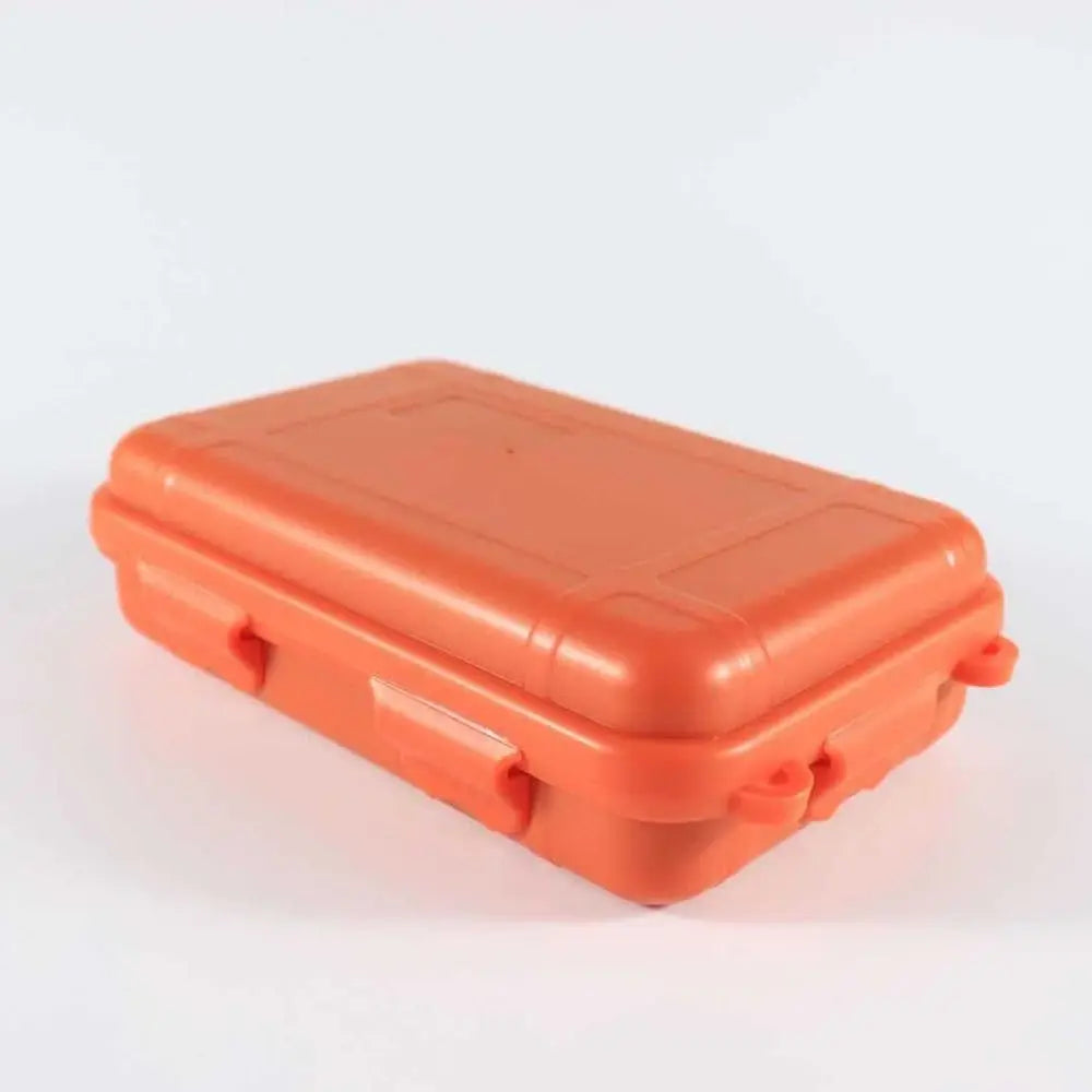 boîte rangement voyage plastique empilable orange noir marron texture mat étanche clips coussin insertion