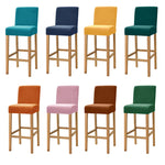 couvre tabouret moderne tabourets bar lavables tissu plush uni couleur bleu jaune vert orange