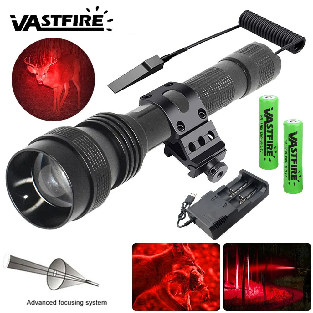 lampe torche led rechargeable 10w noir texturé moderne clip batteries aa camping chasse pêche