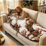 sac couchage adulte sac fourrure chat imprimé doux confortable polyester coton lit