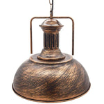 Suspension lumineuse industrielle vintage noir cuivre ampoule chaînes métal fini mat