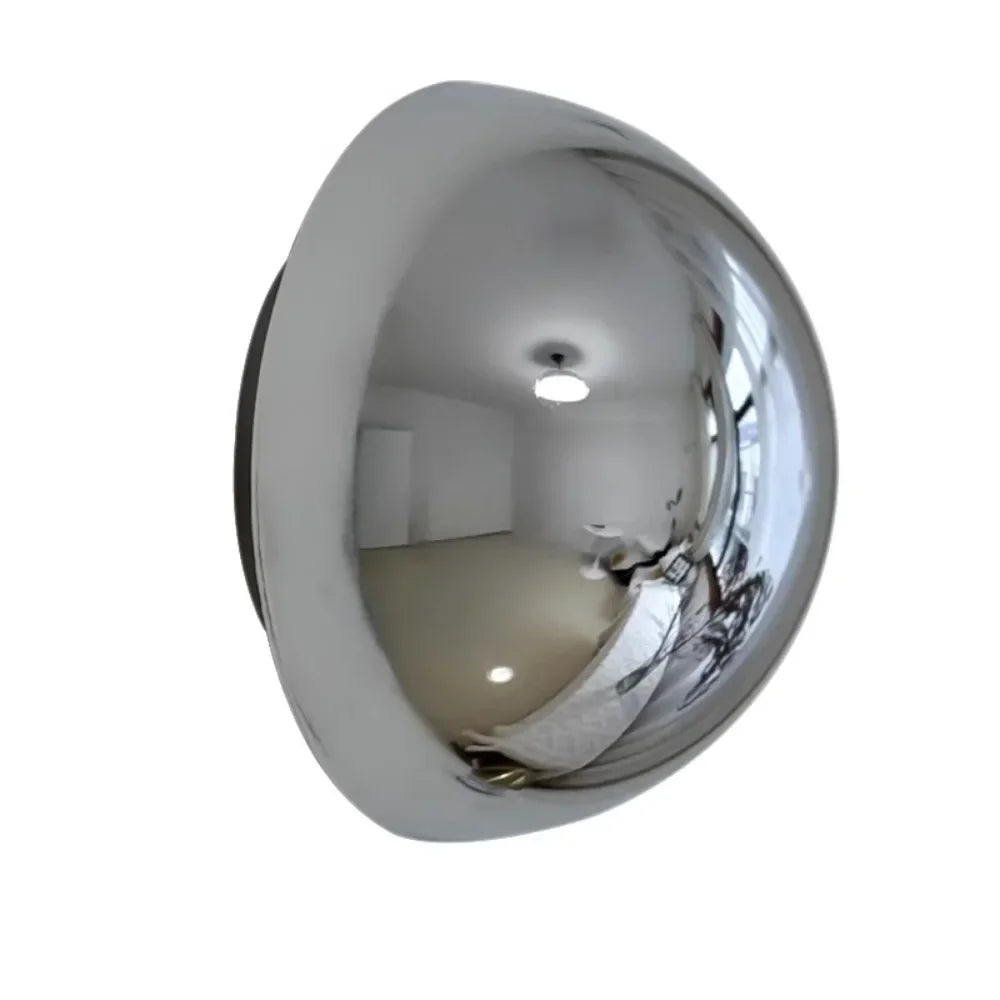lampe led sphère lumineuse moderne minimaliste argentée dorée noire brillante opaque adhésif