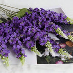 décoration intérieure extérieure bouquet fleurs artificielles orchidées violet bleu blanc anniversaire mariage baby shower