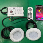 lampe sousmarine led spot piscine ip68 bluetooth télécommande blanc moderne