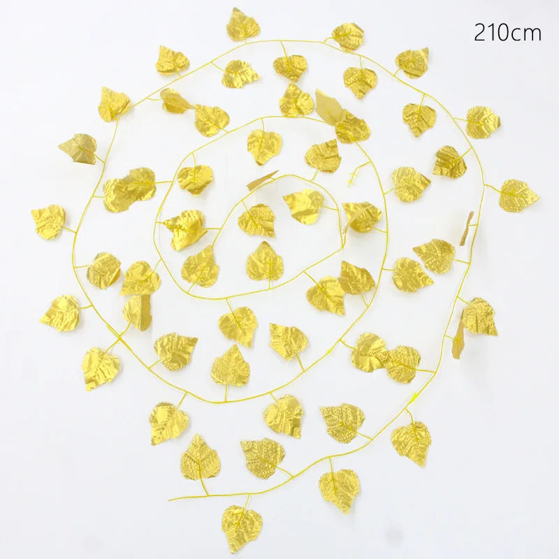 guirlande artificielle feuilles vertes naturelle extérieur accrochée 210cm 240cm décoration mariage fêtes anniversaire événements