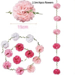 guirlande fleurs artificielles pompons rose blanc bleu modernes 2.5m pièces festive intérieure