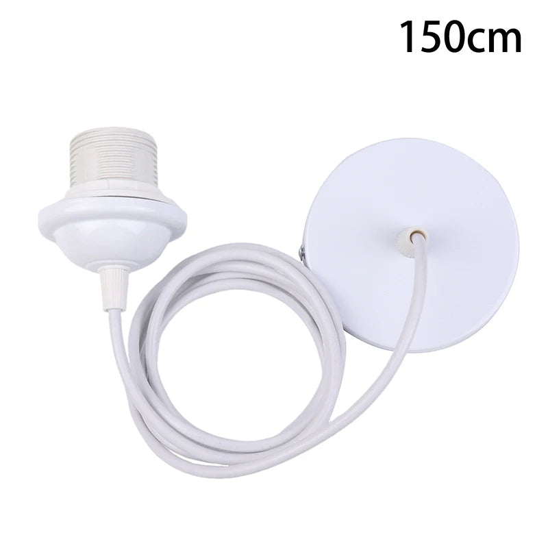 support lampe suspendue moderne minimaliste noir blanc rond lisse 50cm 80cm 120cm 200cm