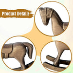 décoration cheval bascule bois vintage miniature bronze marron foncé aspect vieilli texture rugueuse figurine