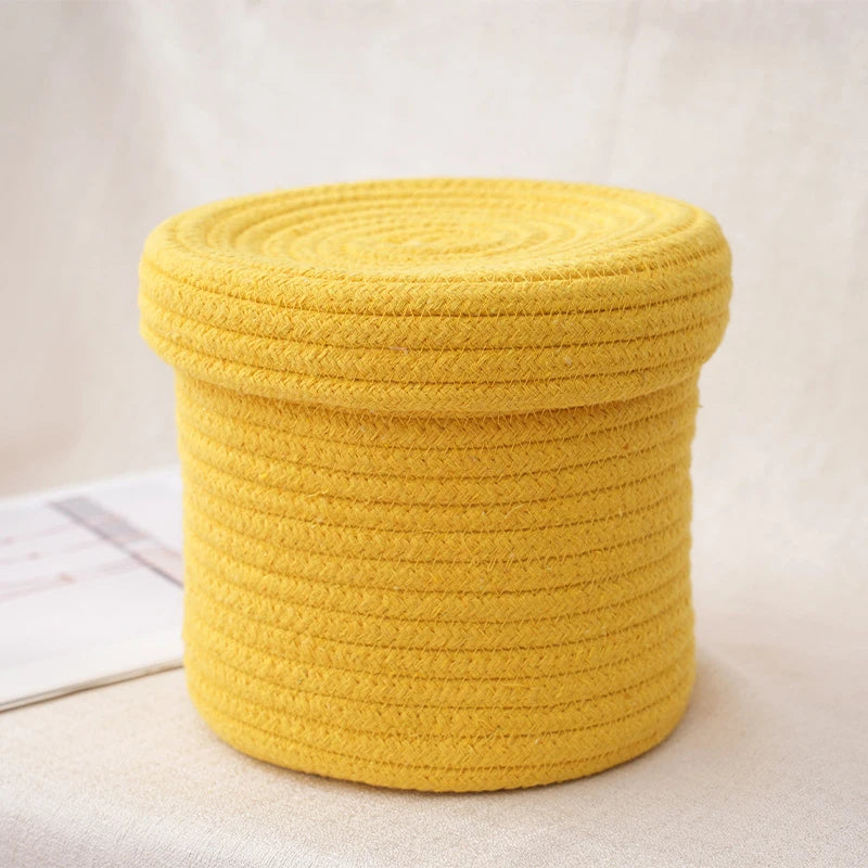 boîtes rangement réutilisables tissu spirale couleur orange rose jaune blanc modernes jouets articles divers