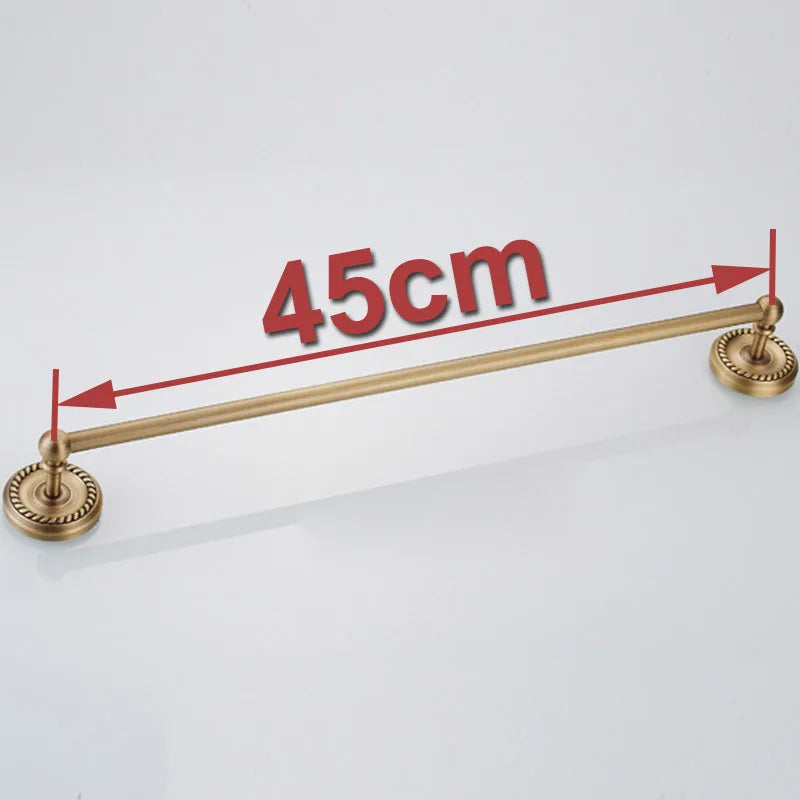 accessoires salle bain bronze doré classique finement ciselé serviette suspendue porte savon porte rouleau