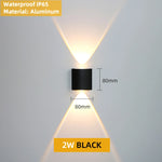 applique murale led moderne noire fixée mur diodes led étanches ip65