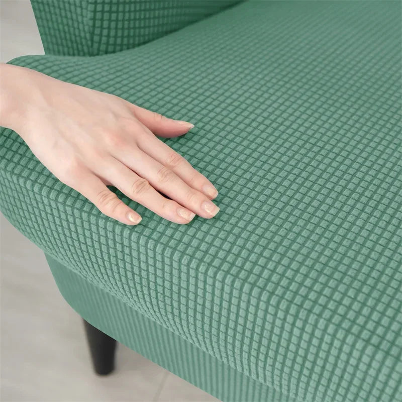 housse polaire fauteuil carreaux vert menthe moderne antidérapante chaise banquet mariage protège meuble réutilisable