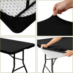 nappe rectangulaire élastique polyester coton imperméable halloween moderne table noire serviettes assiettes verres bougie