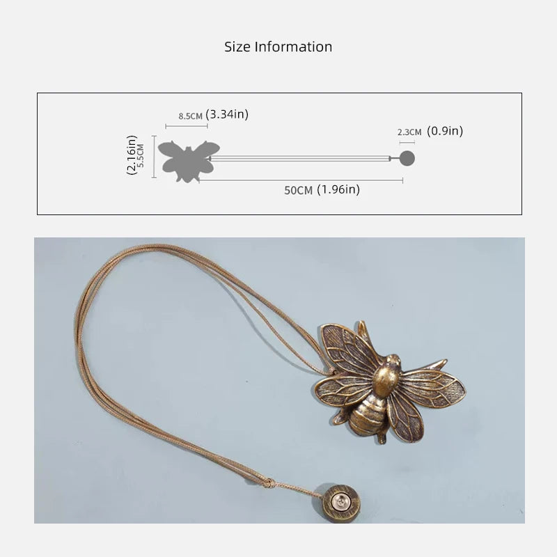 pince rideau abeille vintage doré sculptée attache rideau sans poinçon anneaux magnétiques ensemble deux