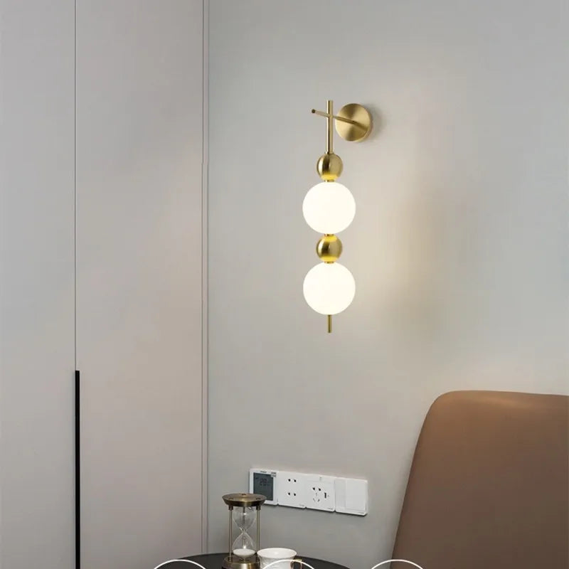 lampe murale or blanc sphères translucides moderne minimaliste led cuisine chambre coucher étude entrée