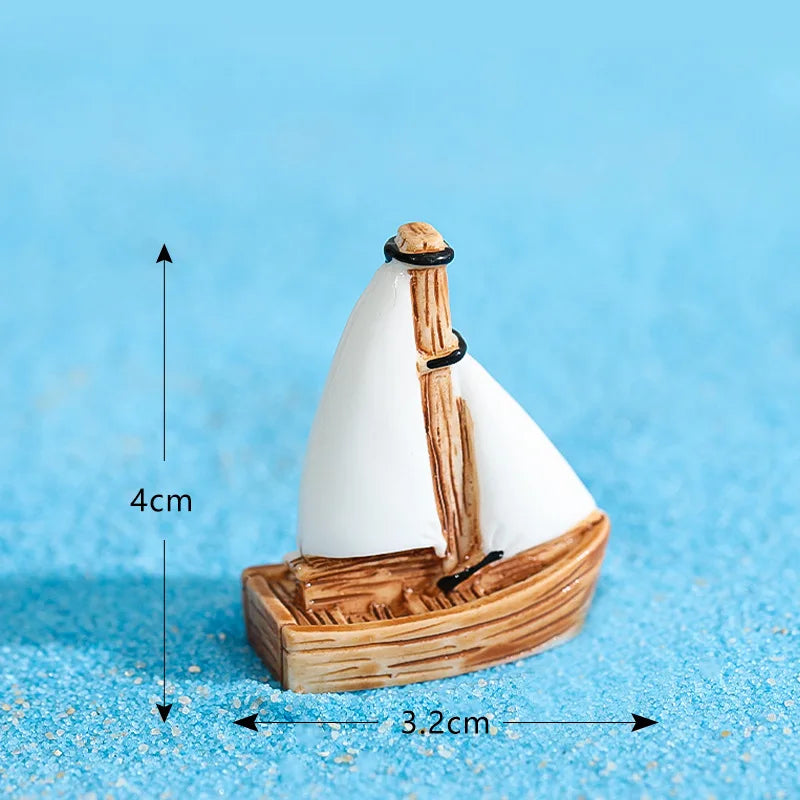 miniatures plage coquille étoile mer dauphin résine soleil palmier décor