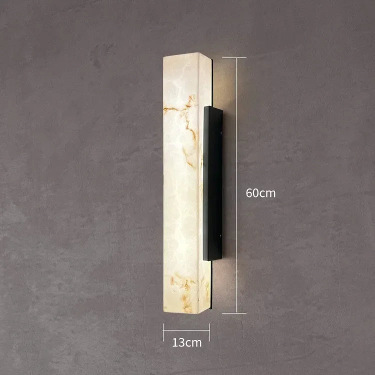 applique murale led moderne imitation marbre blanc veinures lumineuse extérieure contemporaine fixée muralisée