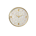 horloge murale moderne or blanc élégante aiguille dorée salle couloir decoration maison fixation invisible