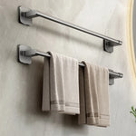 porte serviettes mural adhésif gris moderne salle bain support rangement serviettes guide mesure