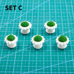 miniature pots fleurs blanc détails relief décoration jardin diy artificiels