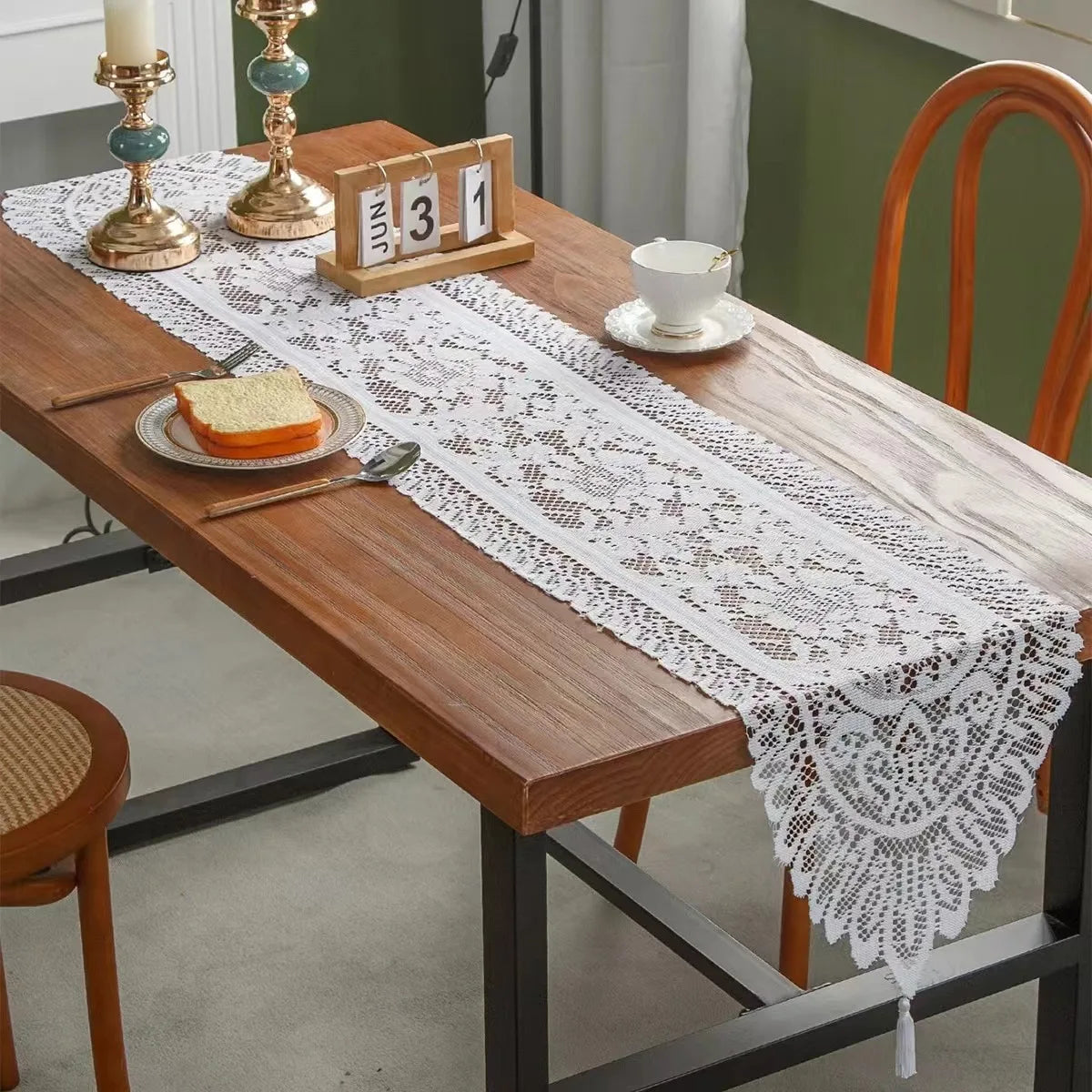 nappe tissée dentelle florale blanche romantique table hiver été mariage anniversaire thème classique vintage