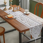 nappe tissée dentelle florale blanche romantique table hiver été mariage anniversaire thème classique vintage