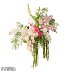 bouquets fleurs artificielles blanc rose vert bouquet feuillage classique décoration mariage anniversaire table extérieur