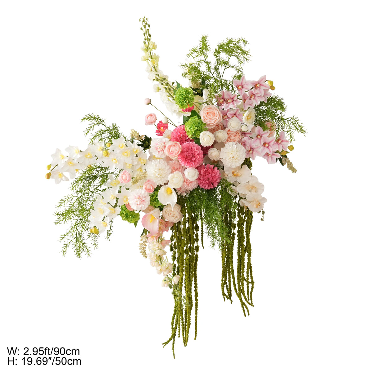 bouquets fleurs artificielles blanc rose vert bouquet feuillage classique décoration mariage anniversaire table extérieur