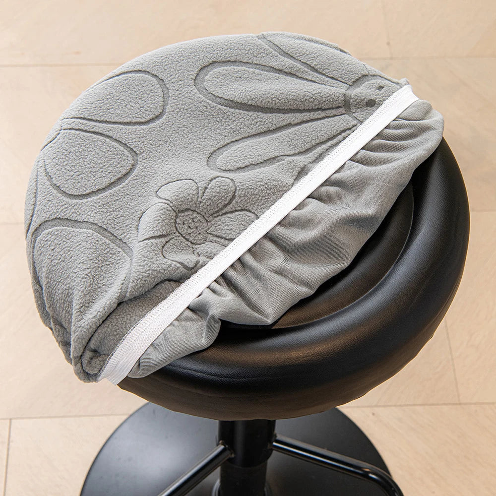 coussin tabouret moderne fleurs imprimées gris bleu clair orange roseclair vertpastel polyester élastique extensible