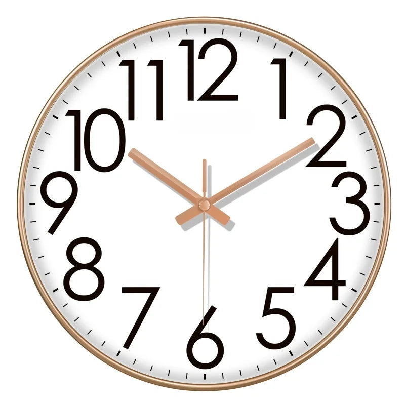 horloge murale quartz aiguille noir blanc simple facile lecture minimaliste sans tic tac moderne