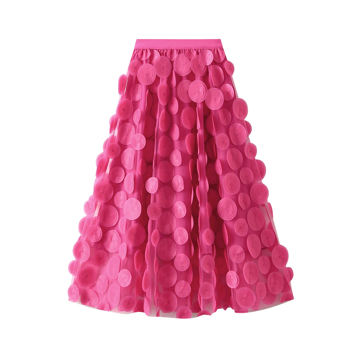 jupe marron rose transparente moderne élégante ceinture ajustable polyester femelle été mi mollet